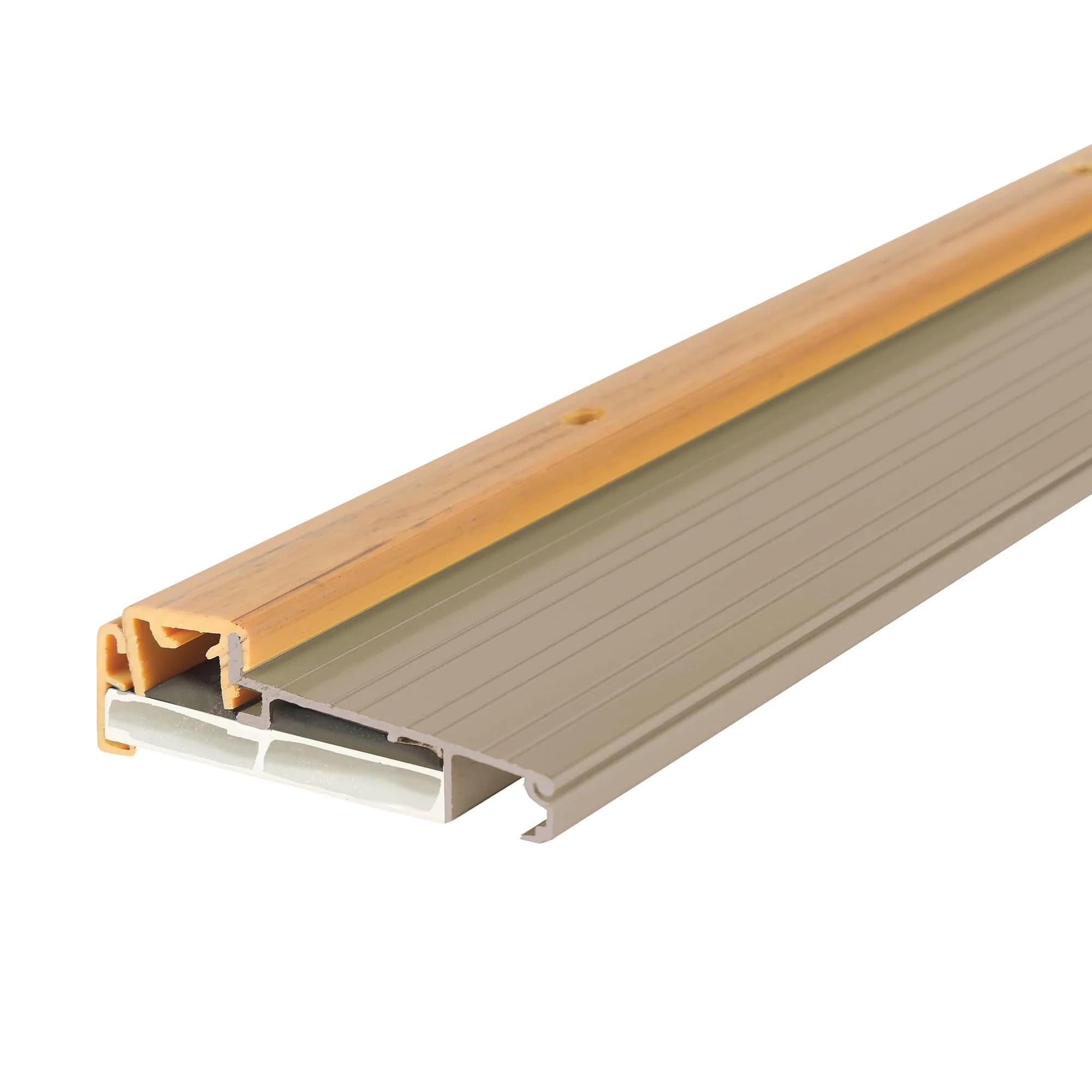 M-D Building Aluminum Thermal Break Threshold, Satin Nickel, 36in | Insulates & Seals Cold, Drafts, Dust