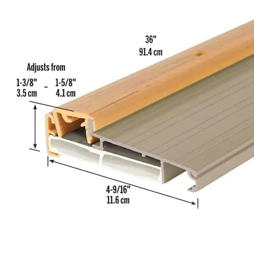 M-D Building Aluminum Thermal Break Threshold, Satin Nickel, 36in | Insulates & Seals Cold, Drafts, Dust thumbnail 2