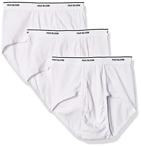 Fruit of the Loom Men's Brief 3 Pack | Full Coverage, Moisture Wicking & Odor Control, Tag Free, White, Medium thumbnail 1