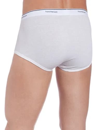 Fruit of the Loom Men's Brief 3 Pack | Full Coverage, Moisture Wicking & Odor Control, Tag Free, White, Medium thumbnail 2