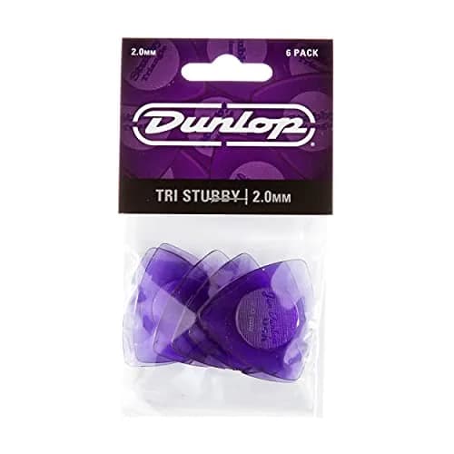 Jim Dunlop Tri Stubby Guitar Picks 2.0mm | Bright, Contoured Lexan Picks (6 Pack) thumbnail 4