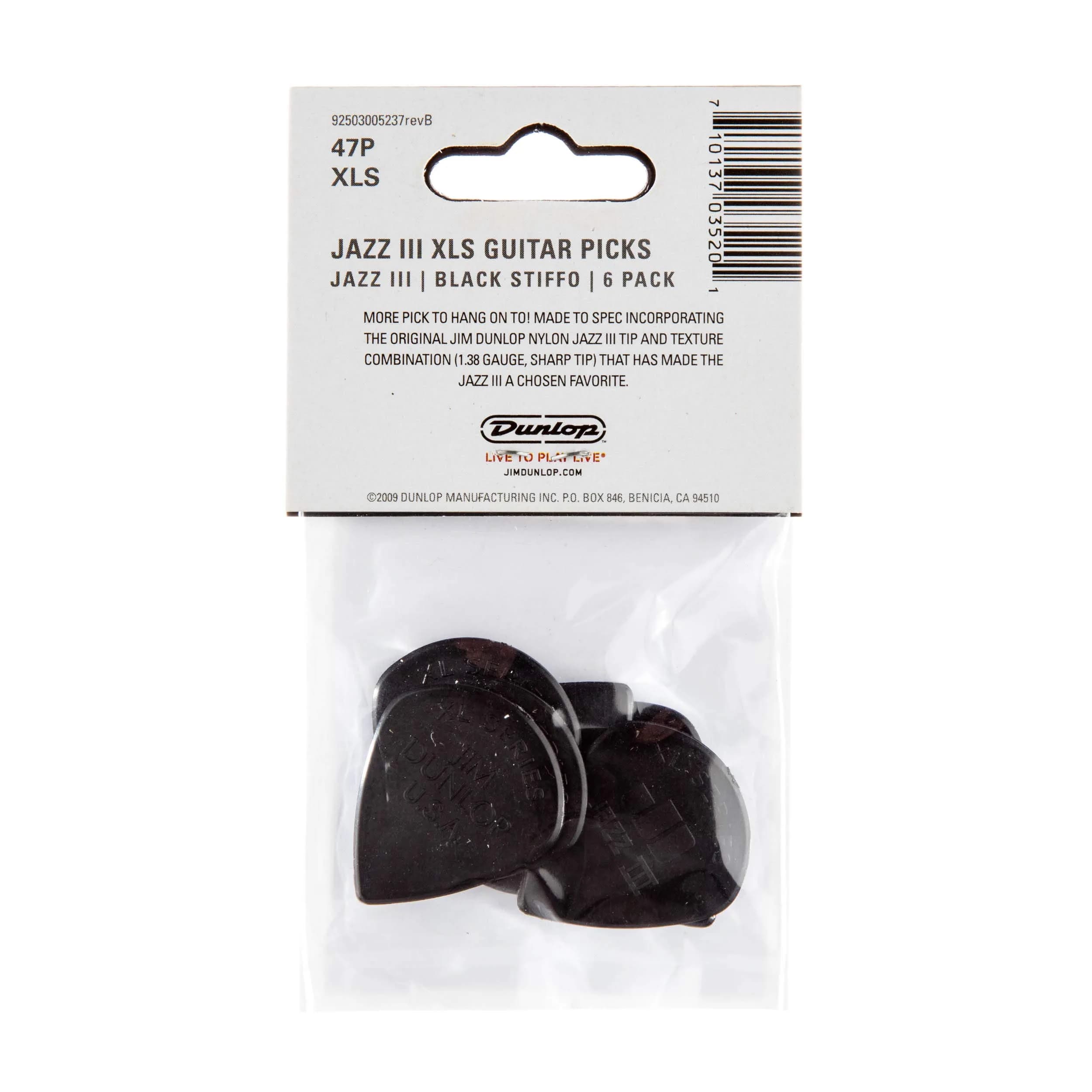 Jim Dunlop Jazz III XL Stiffo Guitar Picks 1.38mm - 6 Pack | Precision Tone & Grip - view 5