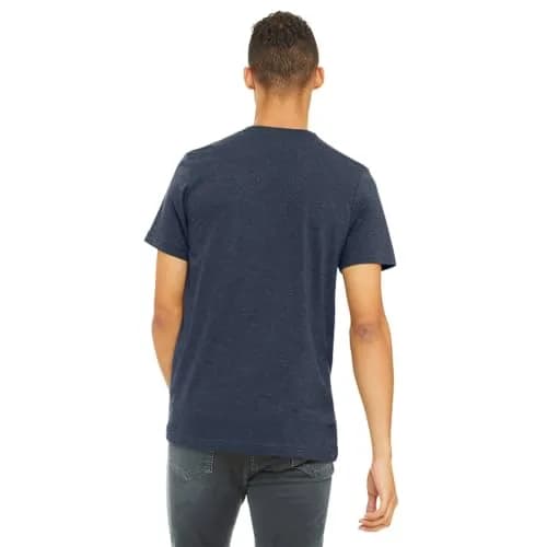 Bella + Canvas Unisex Jersey Short Sleeve Tee, Heather Navy, Large | Comfortable, Athletic Fit for Indian Climate thumbnail 2