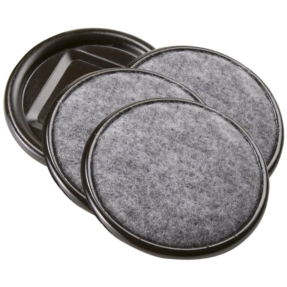 SoftTouch 2-1/2" Square Reusable Furniture Caster Cups with Carpet Bottom, 12-Pack Brown/Gray | Protects Hard Floors & Stabilizes Furniture — Brown/Gray