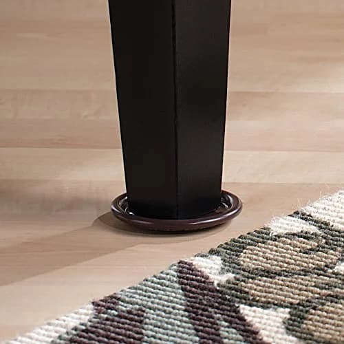 SOFTTOUCH 2-1/2" Round Reusable Carpet Bottom Furniture Caster Cups, 4-Pack, Brown | Protects Floors from Scratches & Noise thumbnail 6