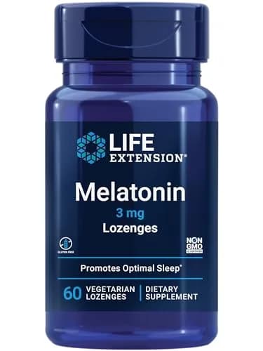 Life Extension Melatonin 3 mg Gluten-Free Chewable Lozenges | Optimal Sleep Support thumbnail 1