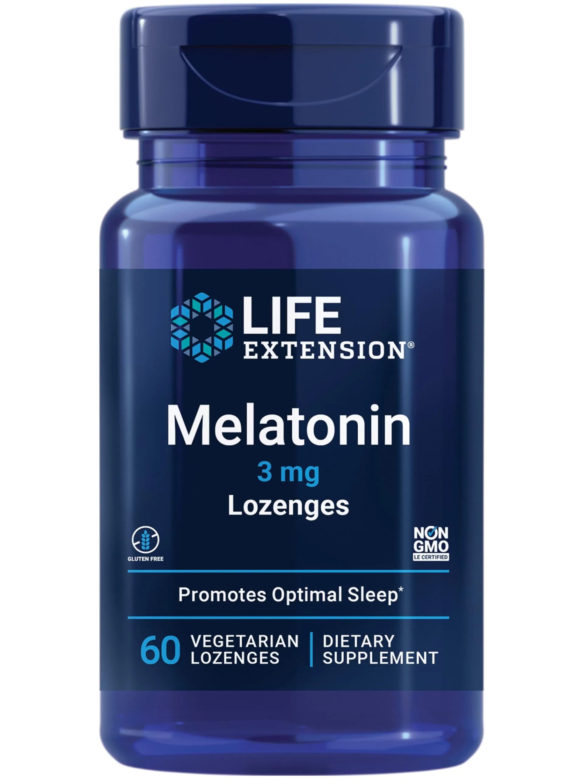 Life Extension Melatonin 3 mg Gluten-Free Chewable Lozenges | Optimal Sleep Support — Off White