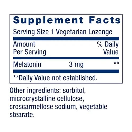 Life Extension Melatonin 3 mg Gluten-Free Chewable Lozenges | Optimal Sleep Support thumbnail 2