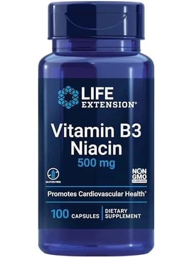 Life Extension Vitamin B3 Niacin 100 Capsules | Supports Heart & Metabolism, Gluten-Free thumbnail 1