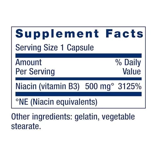 Life Extension Vitamin B3 Niacin 100 Capsules | Supports Heart & Metabolism, Gluten-Free thumbnail 2