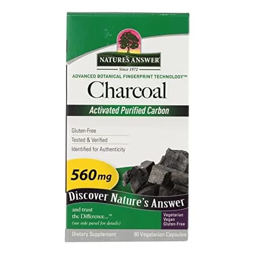 Nature's Answer Activated Charcoal Vegetarian Capsules | Detox & Waste Elimination (100 words) thumbnail 1