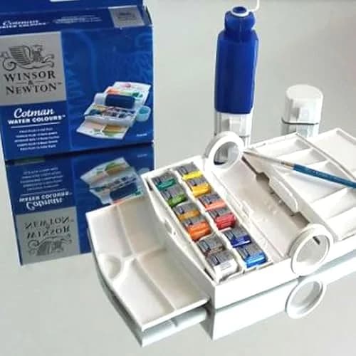 Winsor & Newton Cotman Watercolor Paint Set 12 Half Pan Field Travel Set | Artist Grade Watercolors for Outdoor Sketching thumbnail 2