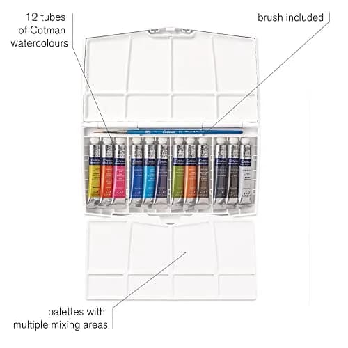 Winsor & Newton Cotman Watercolor Paint Set, 12 x 8ml Tube Travel Set | Professional Grade Paint with Excellent Tinting Strength thumbnail 5
