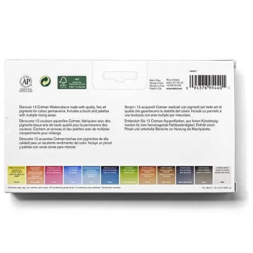 Winsor & Newton Cotman Watercolor Paint Set, 12 x 8ml Tube Travel Set | Professional Grade Paint with Excellent Tinting Strength thumbnail 3