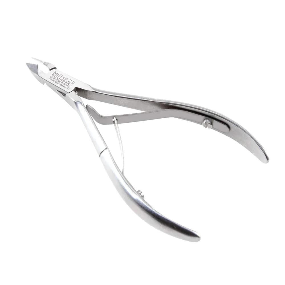 Mehaz Quick Trim Cuticle Nipper, 1/4" Jaw, Stainless Steel with Double Spring Lap Joint | Precise Nail & Hangnail Trimming — Silver / 4 inch