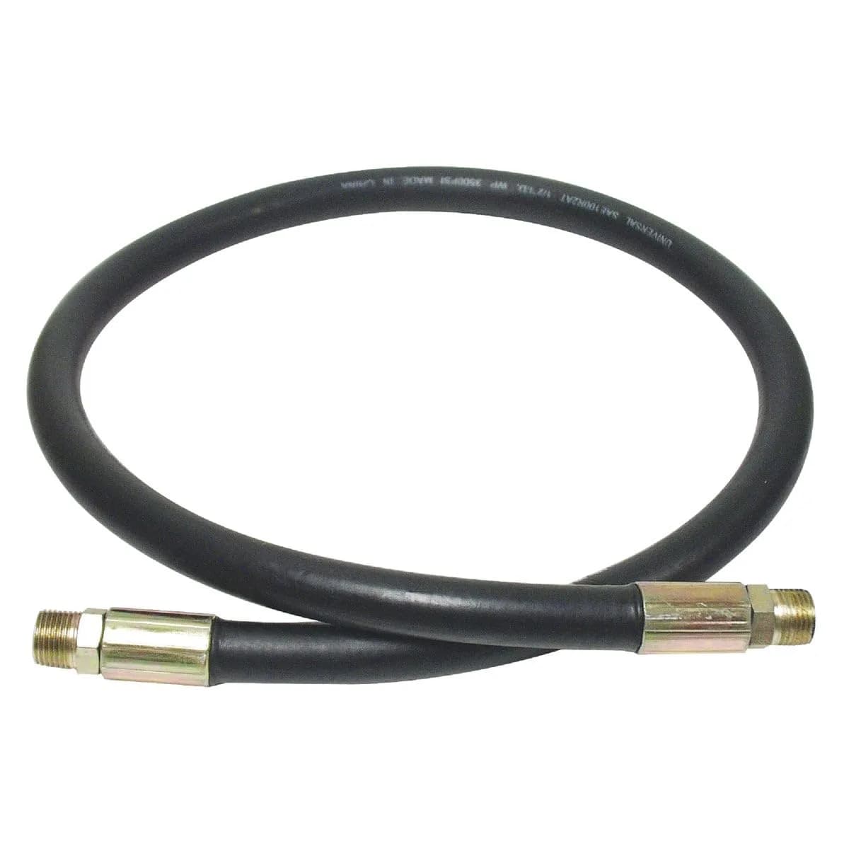 Apache 3/8" x 24" 2-Wire Hydraulic Hose Assembly Male x Male | 4000 PSI Working Pressure — Black