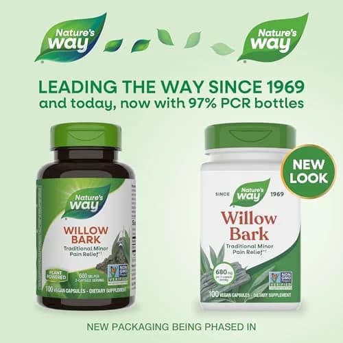 Nature's Way Willow Bark 680 mg Vegan Capsules | Traditional Minor Pain Relief Supplement 100 Count thumbnail 2