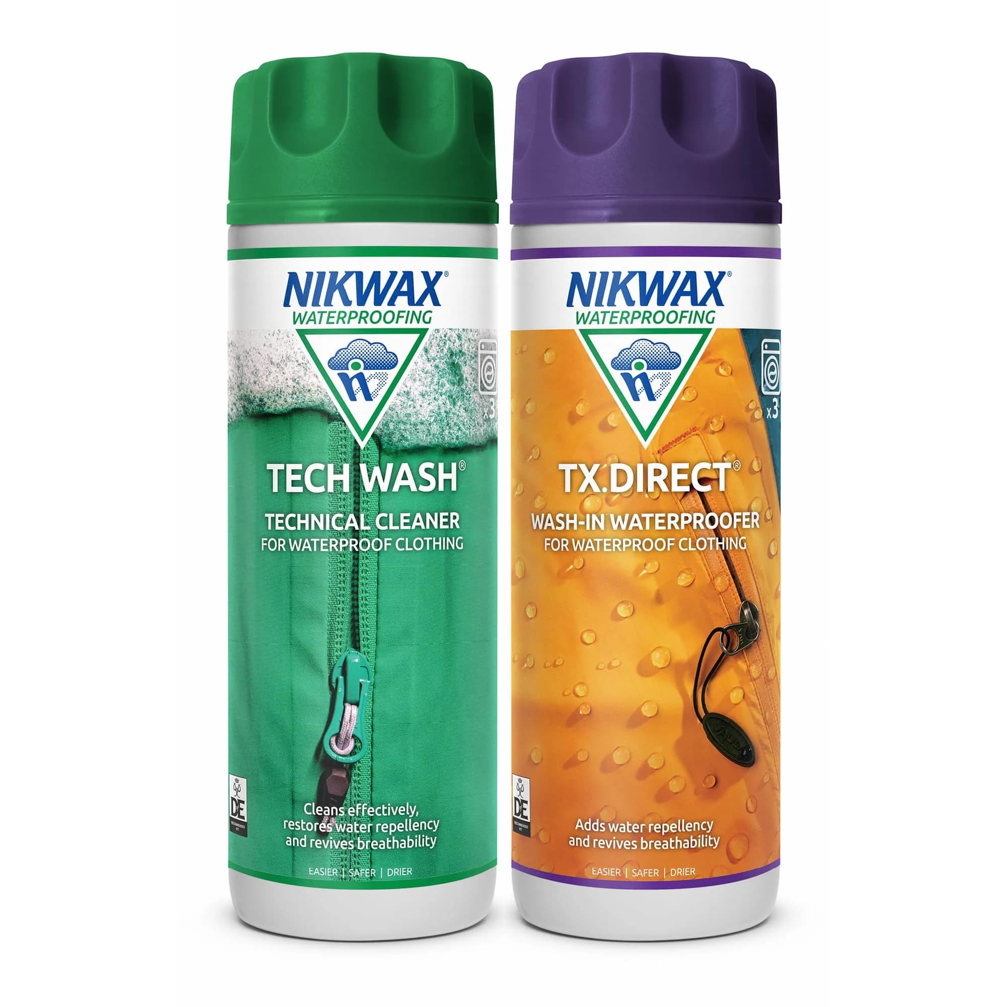 Nikwax Hardshell Cleaning & Waterproofing Duo-Pack 300ml (10.14 Fl Oz) | Restores Water Repellency & Breathability