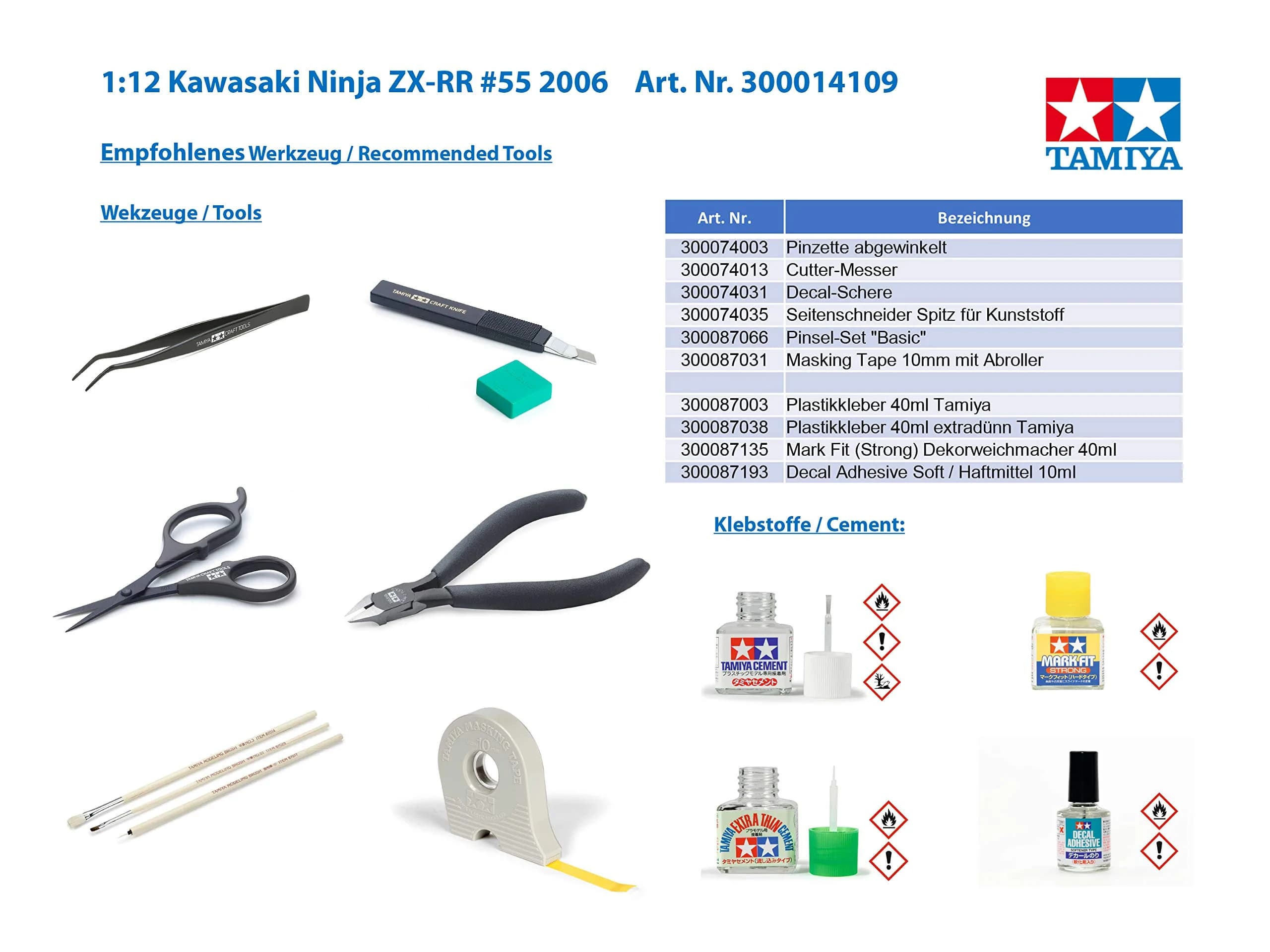 Tamiya Kawasaki Ninja ZX-RR Model Building Kit 30cm x 25cm x 13cm | Authentic USA Import for Hobbyists - view 2