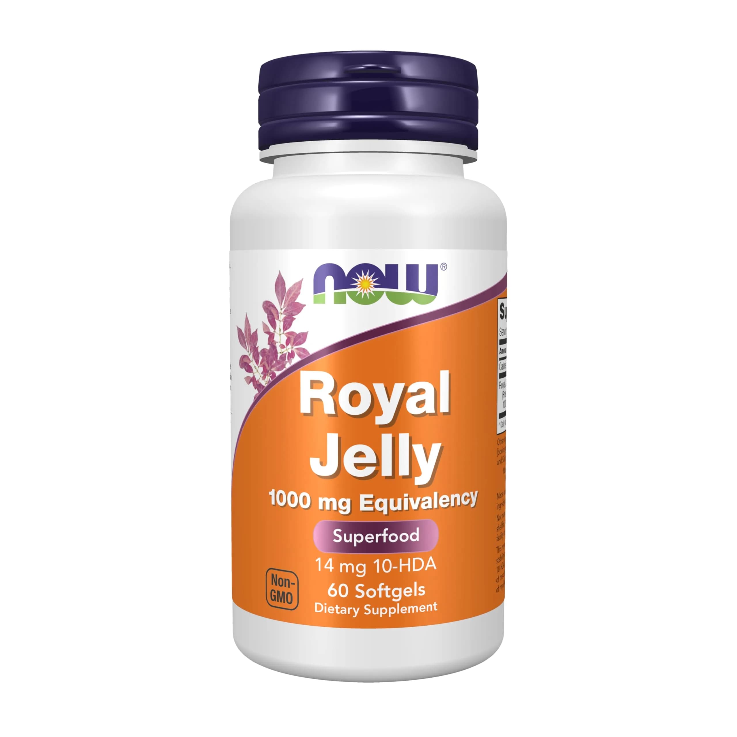 NOW Royal Jelly with 10-HDA 60 Softgels | Superfood for Energy & Wellness — Yellow