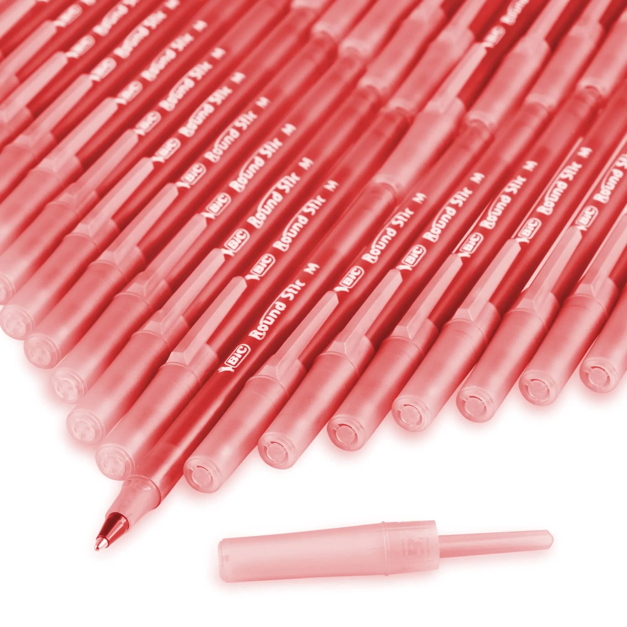 BIC Round Stic Xtra Life Red Ballpoint Pens, Medium Point (1.0mm), 10-Count Pack | Smooth Writing Comfort - view 6