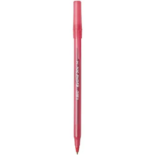 BIC Round Stic Xtra Life Red Ballpoint Pens, Medium Point (1.0mm), 10-Count Pack | Smooth Writing Comfort thumbnail 2