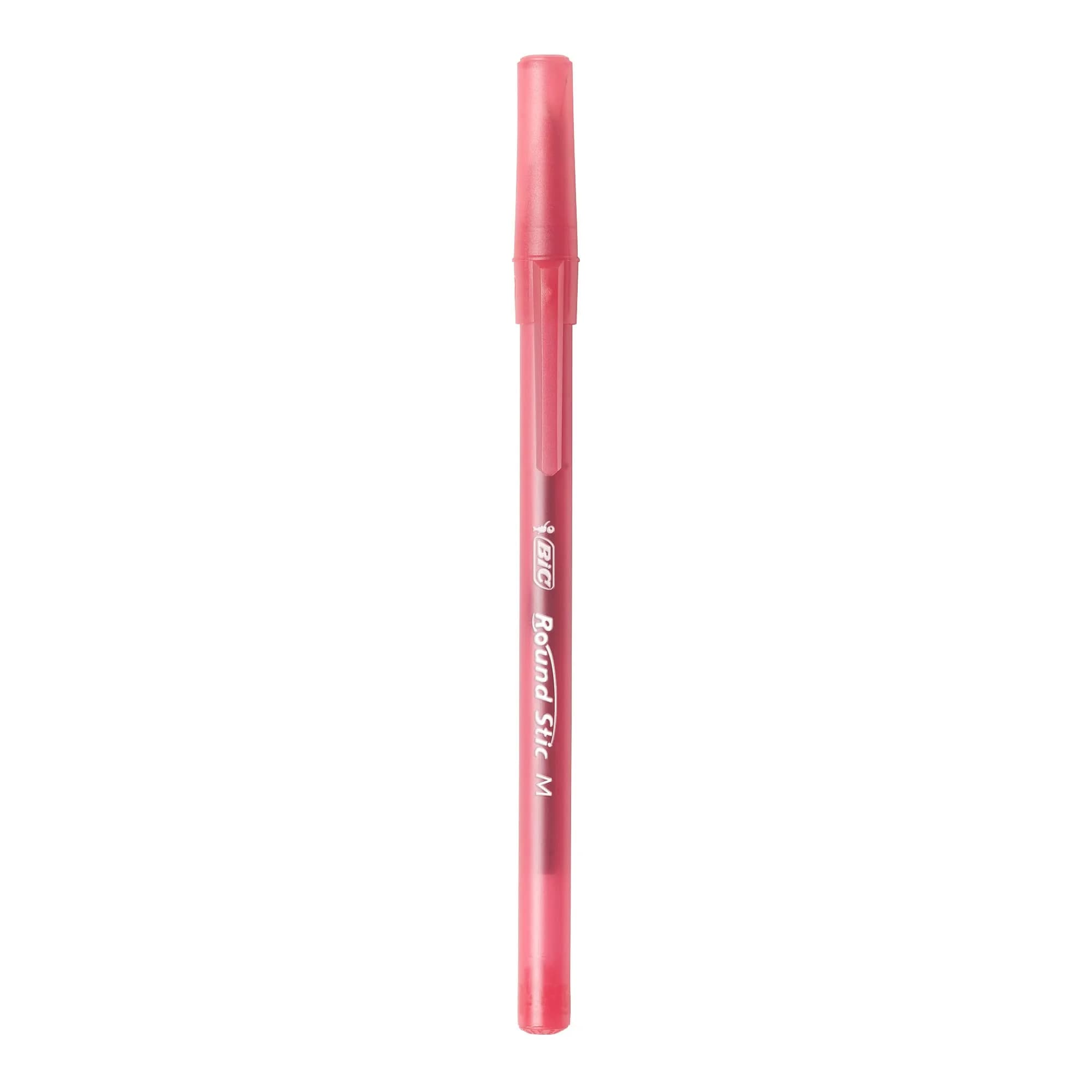 BIC Round Stic Xtra Life Red Ballpoint Pens, Medium Point (1.0mm), 10-Count Pack | Smooth Writing Comfort - view 3