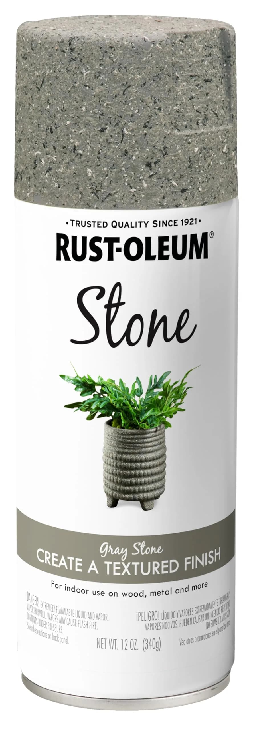 Rust-Oleum Stone Creations Spray Paint 12 oz (355 ml) Bleached Stone | Textured Finish for Indoor Surfaces — Gray Stone / 12 Ounce