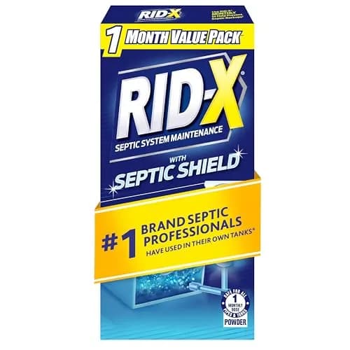 Rid-X Septic Tank Treatment Powder 9.8 oz (278 g) | Prevents Septic Backups with Natural Bacteria & Enzymes thumbnail 1