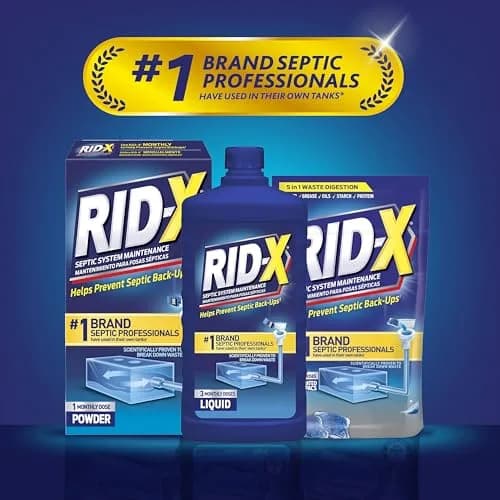 Rid-X Septic Tank Treatment Powder 9.8 oz (278 g) | Prevents Septic Backups with Natural Bacteria & Enzymes thumbnail 9