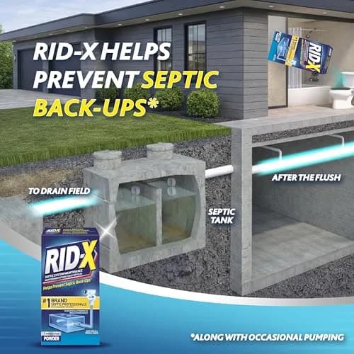 Rid-X Septic Tank Treatment Powder 9.8 oz (278 g) | Prevents Septic Backups with Natural Bacteria & Enzymes thumbnail 2