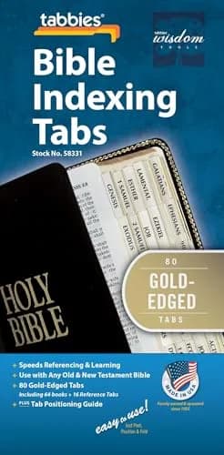 tabbies Gold-Edged Bible Indexing Tabs, Old & New Testament, 80 Tabs | Durable, Self-Adhesive, Classic Gold Finish thumbnail 3