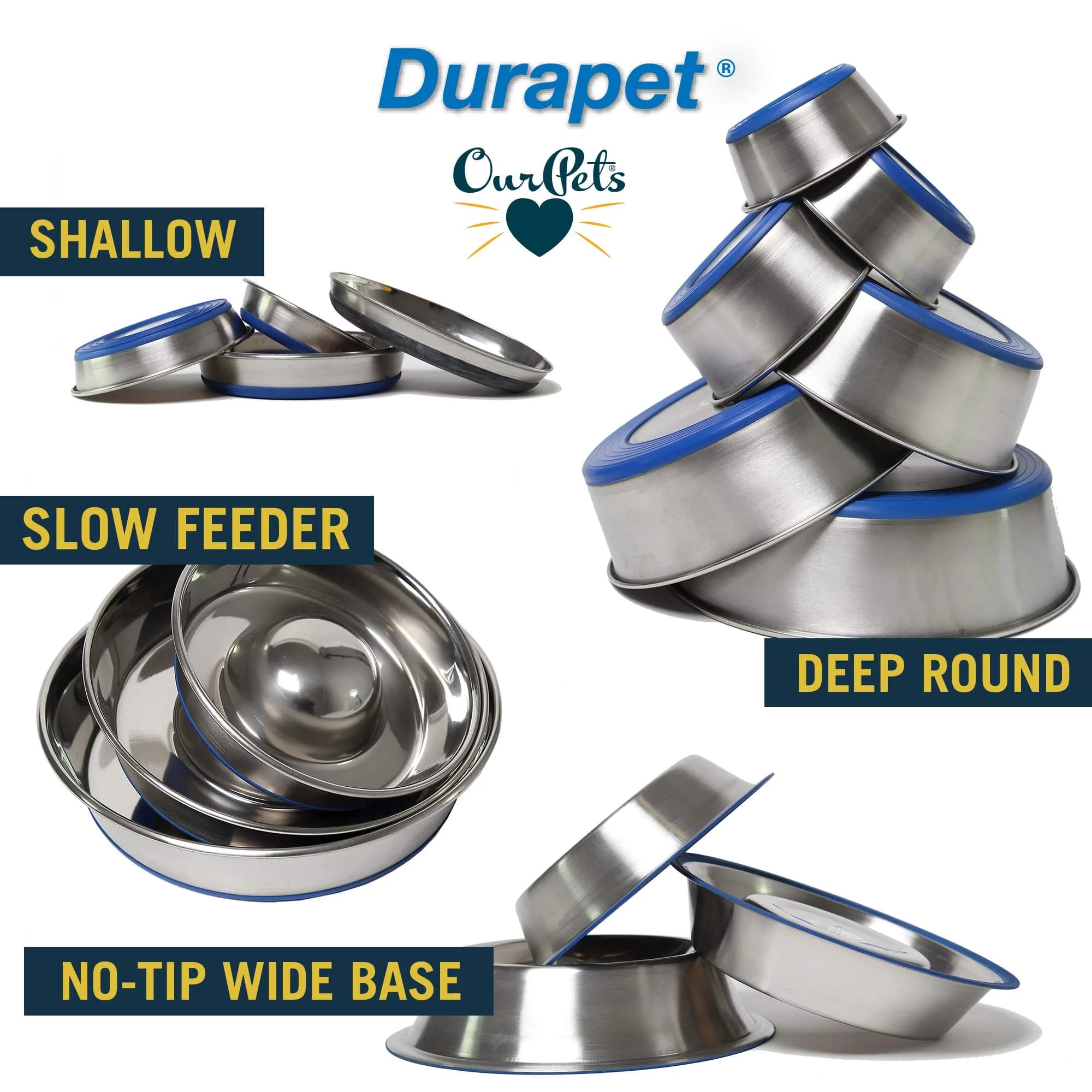 Our Pets DuraPet Stainless Steel Non-Slip Cat Bowl 1 Cup (5.3" x 5.3" x 1.1") | Whisker-Friendly & Dishwasher Safe - view 7