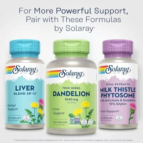 Solaray Dandelion Root 1040 mg (180 Count) | Liver, Kidney & Digestion Support | Non-GMO, Vegan thumbnail 6