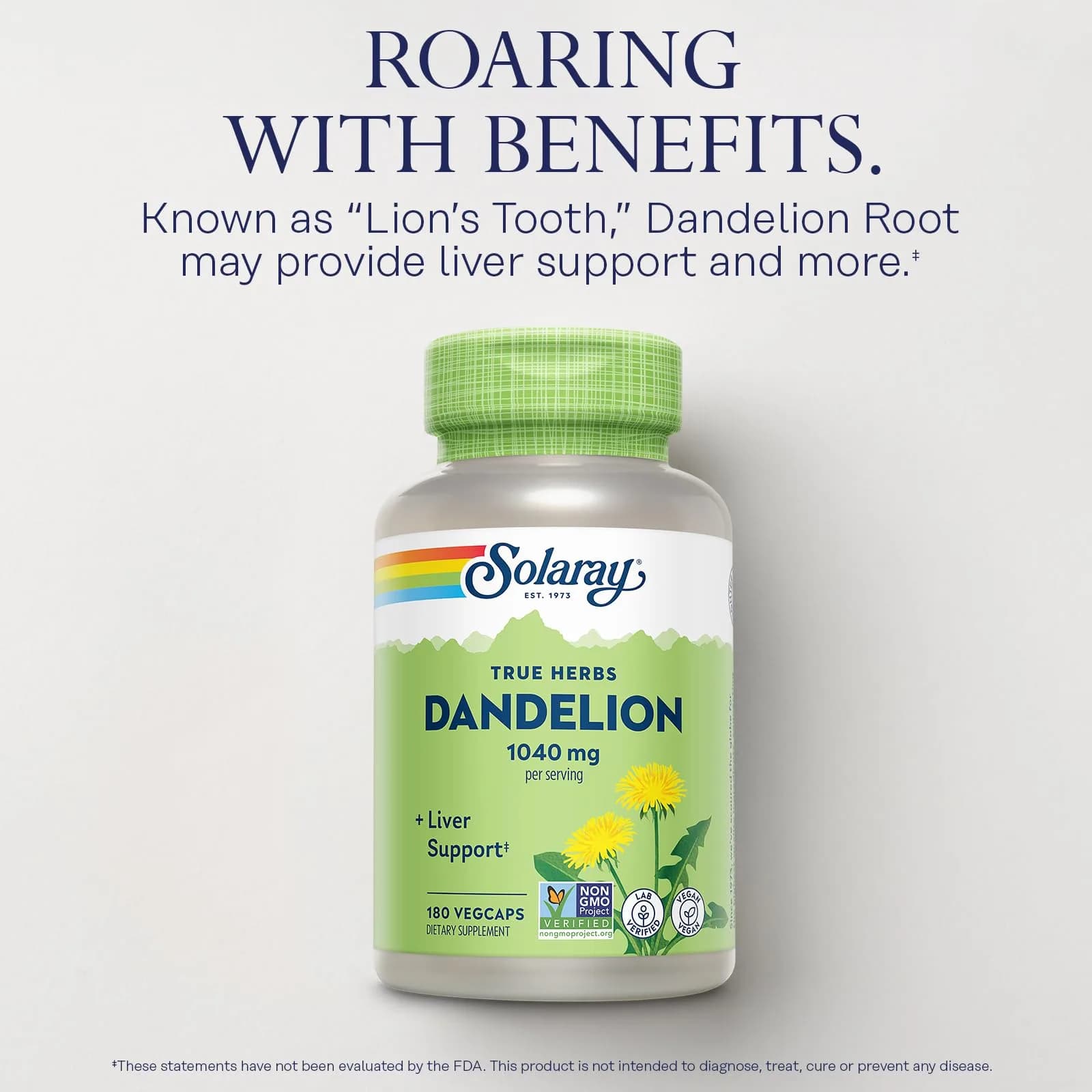 Solaray Dandelion Root 1040 mg (180 Count) | Liver, Kidney & Digestion Support | Non-GMO, Vegan - view 3