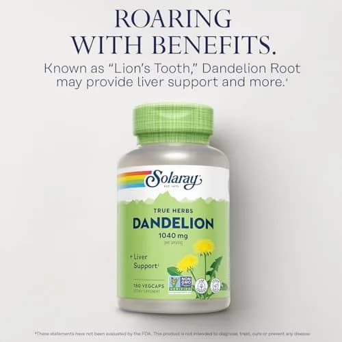 Solaray Dandelion Root 1040 mg (180 Count) | Liver, Kidney & Digestion Support | Non-GMO, Vegan thumbnail 3