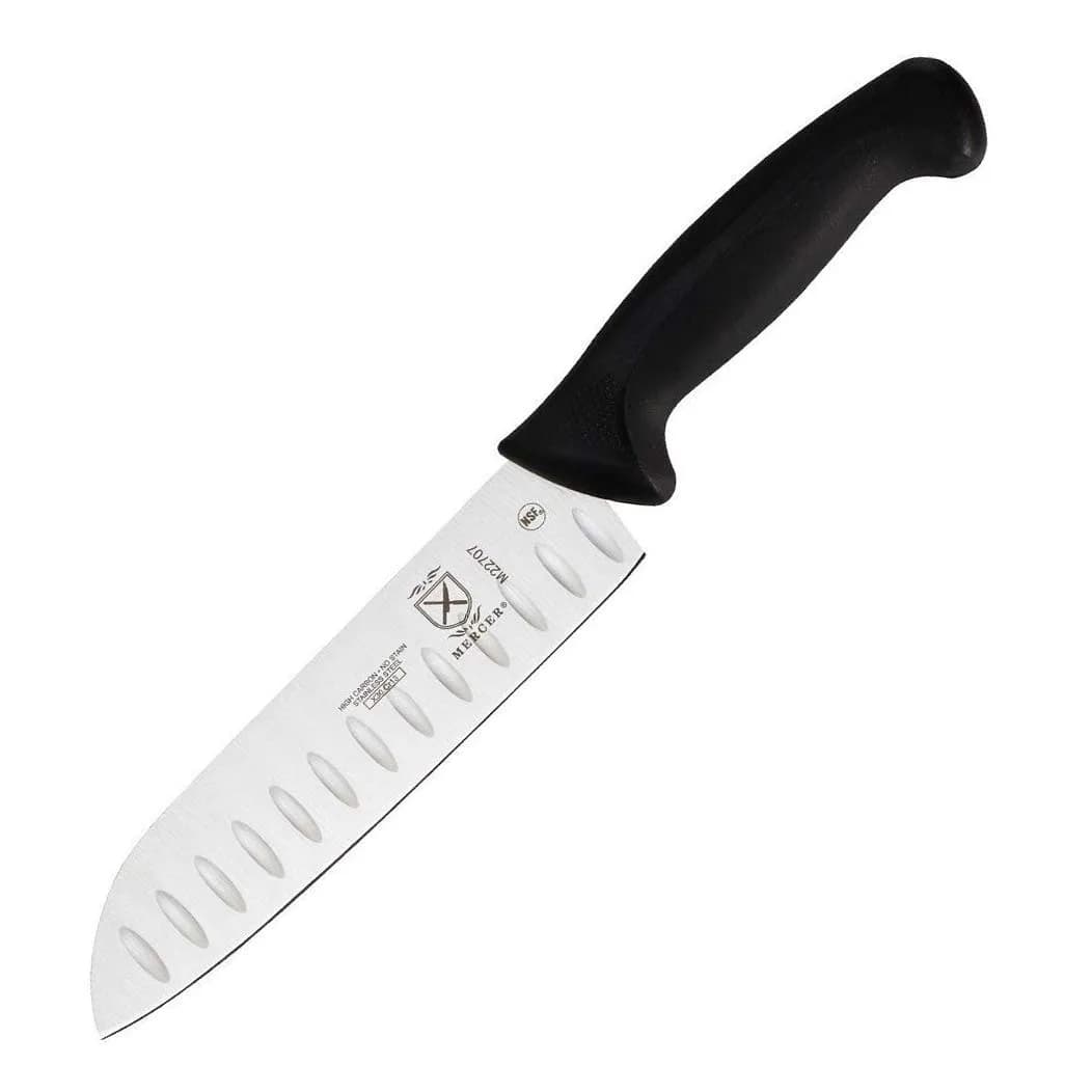 Mercer Culinary Millennia 7-Inch Granton Edge Santoku Knife | High-Carbon Japanese Steel - main product image