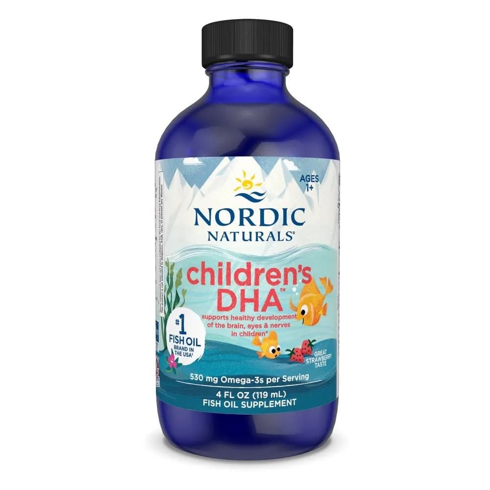 Nordic Naturals Children's DHA 8 oz | Strawberry Omega-3 Fish Oil for Kids — Strawberry / 4 Fl Oz