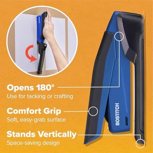 Bostitch Office Executive 3 in 1 Stapler Blue | One-Finger, 25 Sheet, Jam-Free thumbnail 7