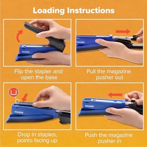 Bostitch Office Executive 3 in 1 Stapler Blue | One-Finger, 25 Sheet, Jam-Free thumbnail 8