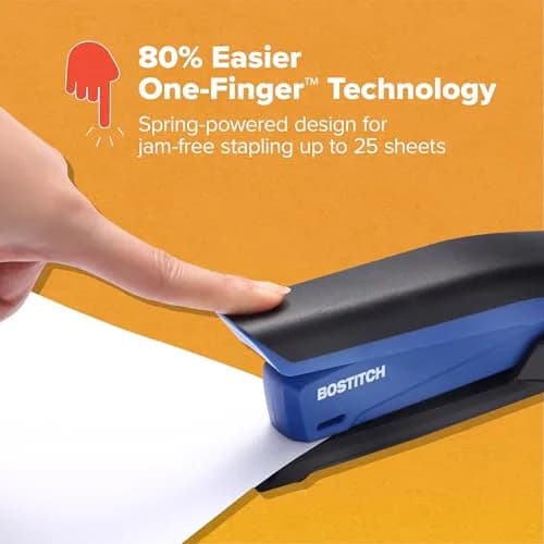 Bostitch Office Executive 3 in 1 Stapler Blue | One-Finger, 25 Sheet, Jam-Free thumbnail 3