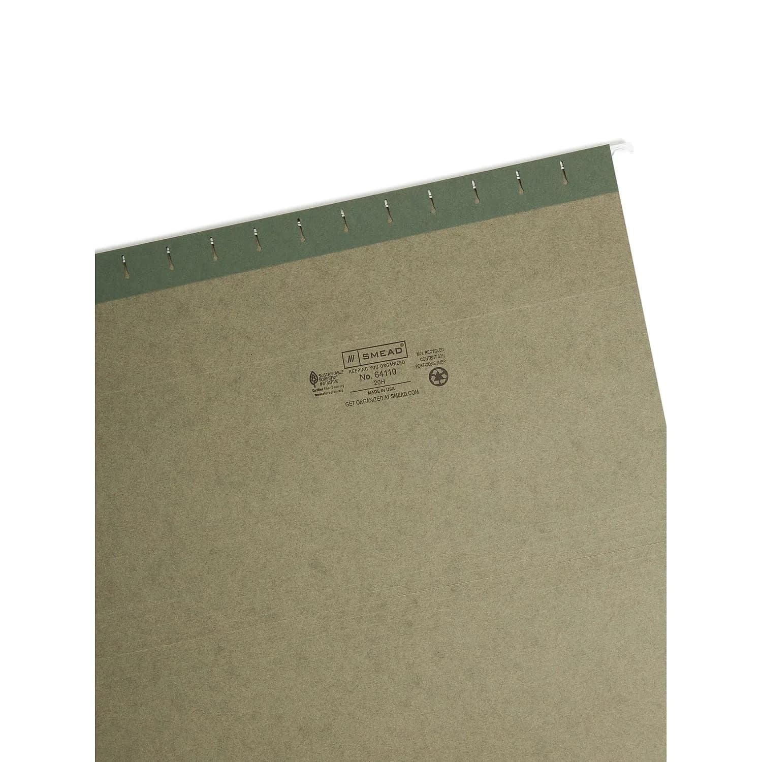 Smead Hanging File Folders, Legal Size, Standard Green, 25 per Box | 11 pt. Stock, 10% Recycled Content - view 3