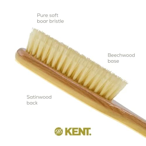 KENT LS9D Satinwood Boar Bristle Hair Brush for Thin Hair | Ergonomic, Soft, Made in England thumbnail 5
