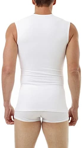 Underworks Cotton Concealer Compression Muscle Shirt Top, Large, White | Support & Fit for Active Men thumbnail 2