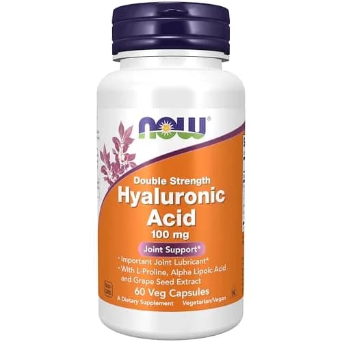 NOW Hyaluronic Acid 100 mg Double Strength 60 Veg Caps | Supports Joint & Skin Health thumbnail 1