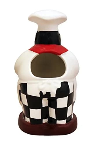 ACK Fat Chef Hand Painted Ceramic Utensil Jar | Modern Kitchen Decor & Storage (70-120 chars) thumbnail 2