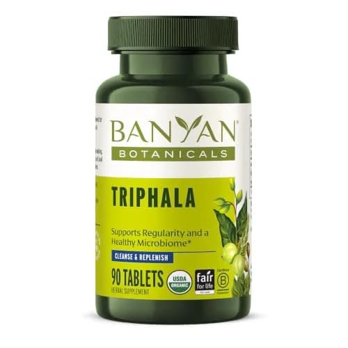 Banyan Botanicals Organic Triphala Tablets - Gentle Daily Digestion & Colon Support - 90 Tablets, Vegan, Non-GMO | Detox & Gut Microbiome Support thumbnail 1