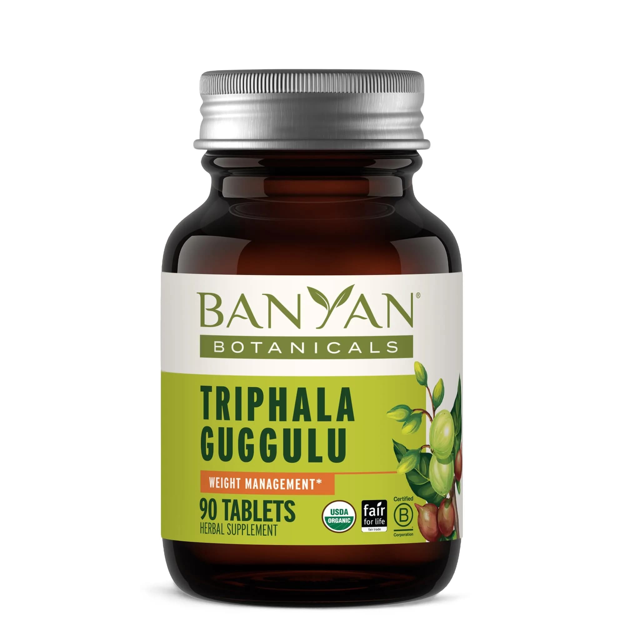 Banyan Botanicals Organic Triphala Guggulu Herbal Supplement 90 Count | USDA Organic Deep Tissue Detox