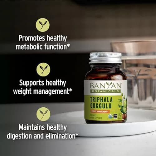 Banyan Botanicals Organic Triphala Guggulu Herbal Supplement 90 Count | USDA Organic Deep Tissue Detox thumbnail 2