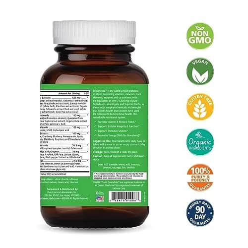 PURE ESSENCE LABS LifeEssence Multivitamin for Women and Men - 240 Tablets | Supports Cellular Energy & Immunity thumbnail 2